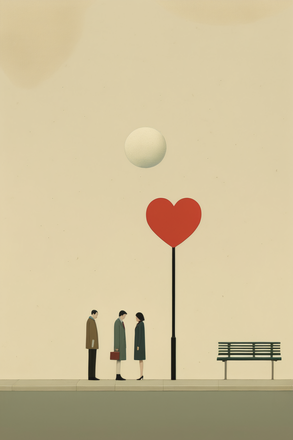 00185-3656094085-_lora_Alessandro Gottardo style_1_Alessandro Gottardo style - a man and woman standing at a bus stop looking at each other, a he.png